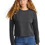New Era Womens Fleece Crop Crewneck Sweatshirt - Heather Black