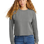 New Era Womens Fleece Crop Crewneck Sweatshirt - Heather Shadow Grey