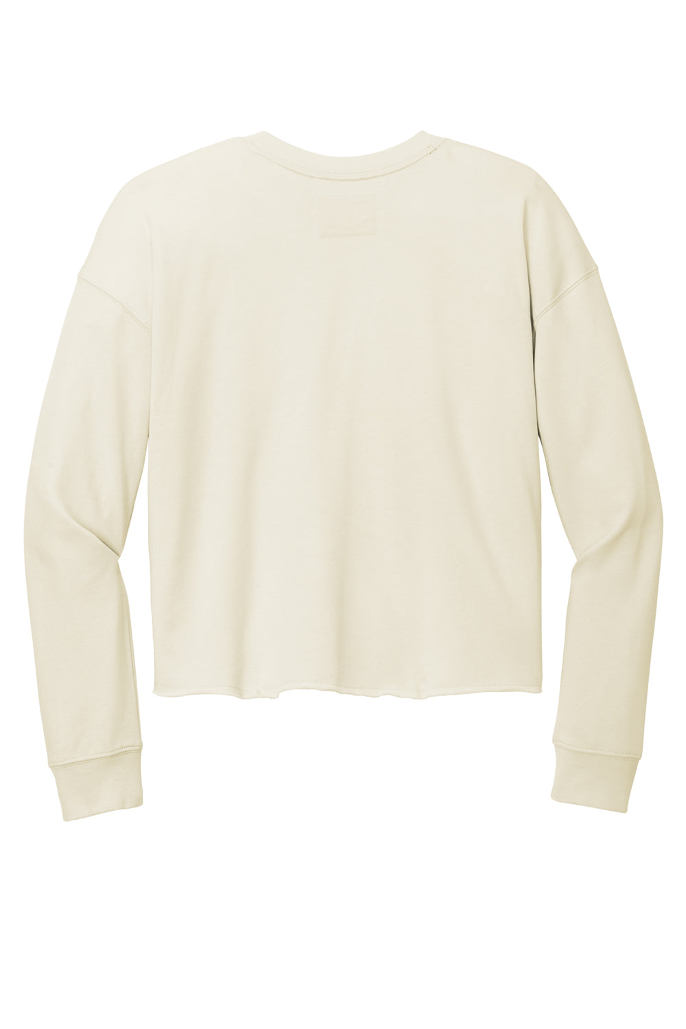 New Era Womens Fleece Crop Crewneck Sweatshirt Soft Beige Flat Back
