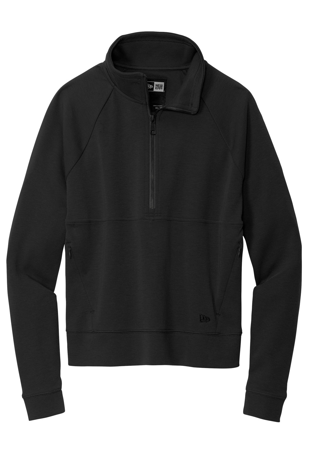 New Era LNEA541 Mens STS 1/4 Zip Sweatshirt Black Flat Front