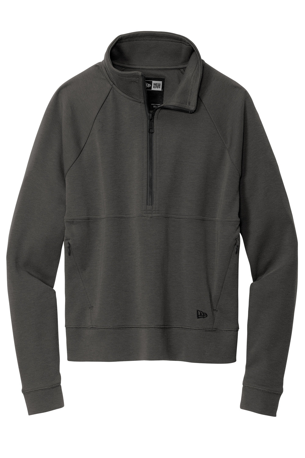 New Era LNEA541 Mens STS 1/4 Zip Sweatshirt Graphite Grey Flat Front