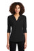 Ogio Womens Jewel 3/4 Sleeve Polo Shirt Blacktop Front