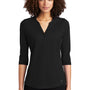 Ogio Womens Jewel Moisture Wicking 3/4 Sleeve Polo Shirt - Blacktop