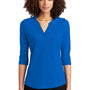 Ogio Womens Jewel Moisture Wicking 3/4 Sleeve Polo Shirt - Electric Blue