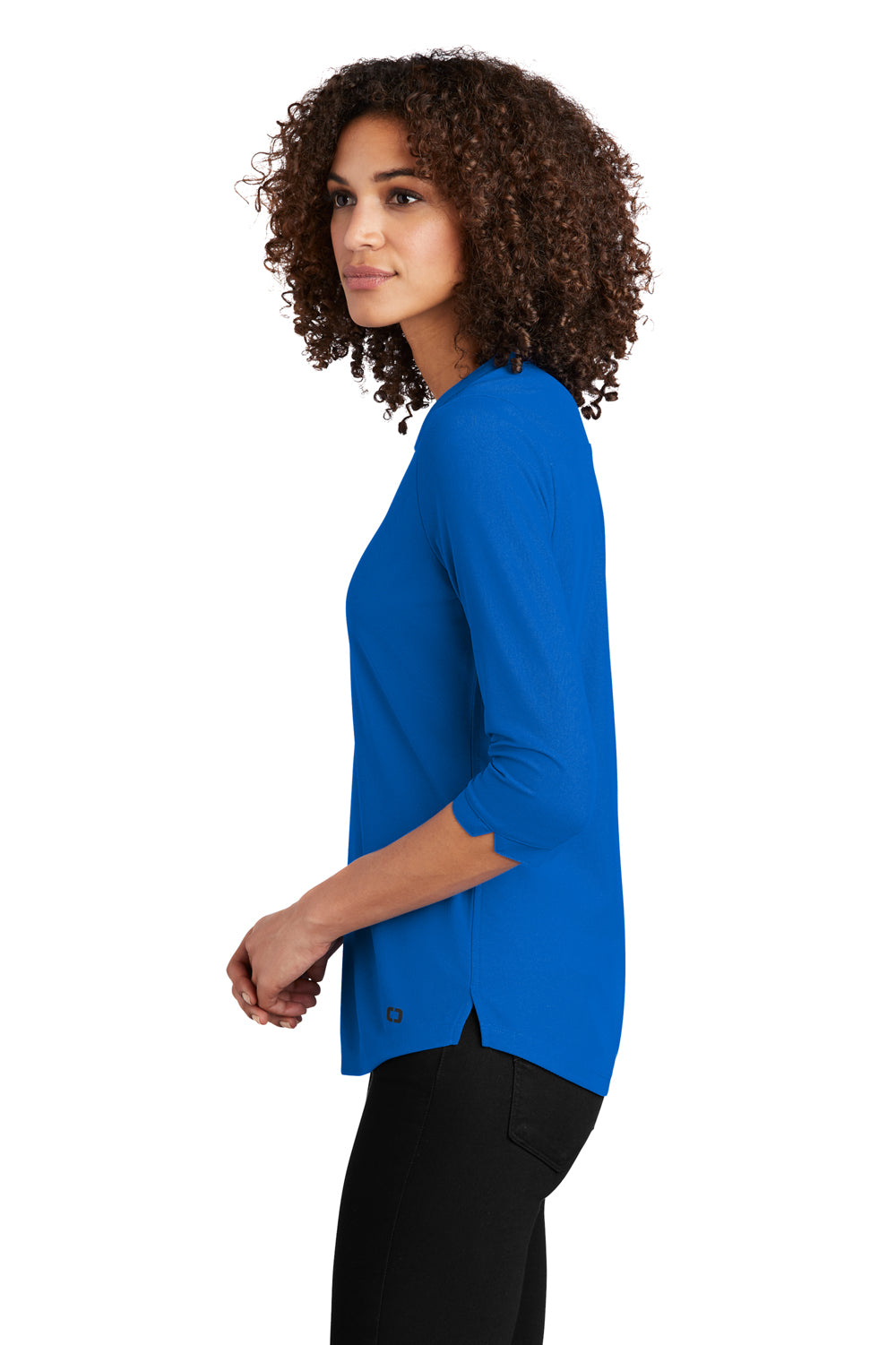 Ogio Womens Jewel 3/4 Sleeve Polo Shirt Electric Blue Side