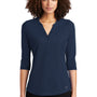 Ogio Womens Jewel Moisture Wicking 3/4 Sleeve Polo Shirt - Navy Blue