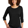 Ogio Womens Gravitate Moisture Wicking 3/4 Sleeve Scoop Neck T-Shirt - Blacktop