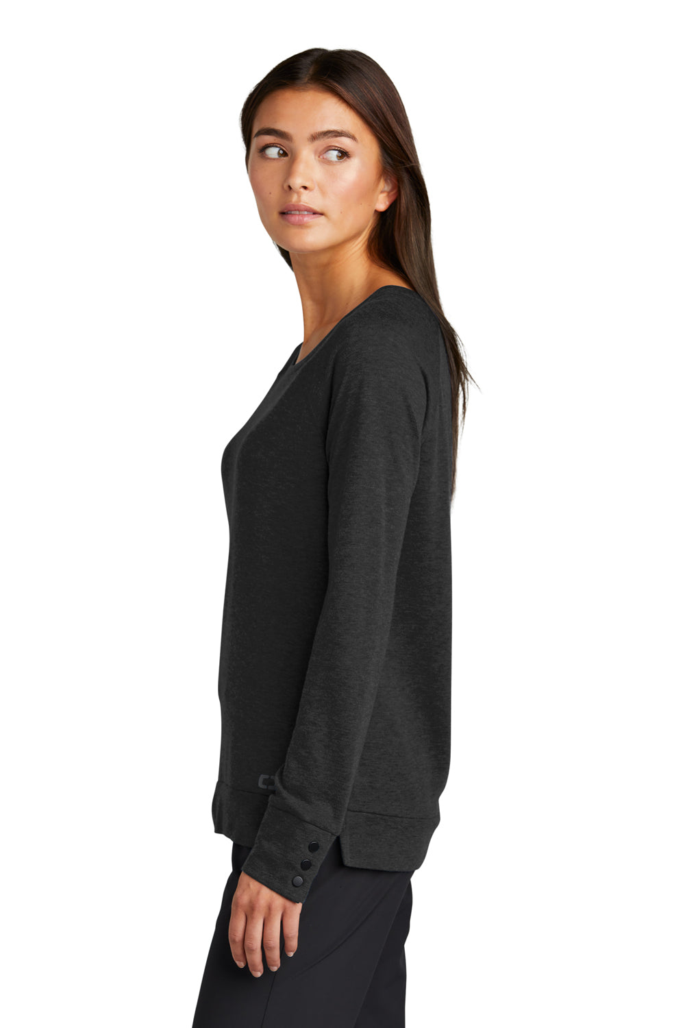 Ogio Womens Command Long Sleeve Scoop Neck T-Shirt Blacktop Side