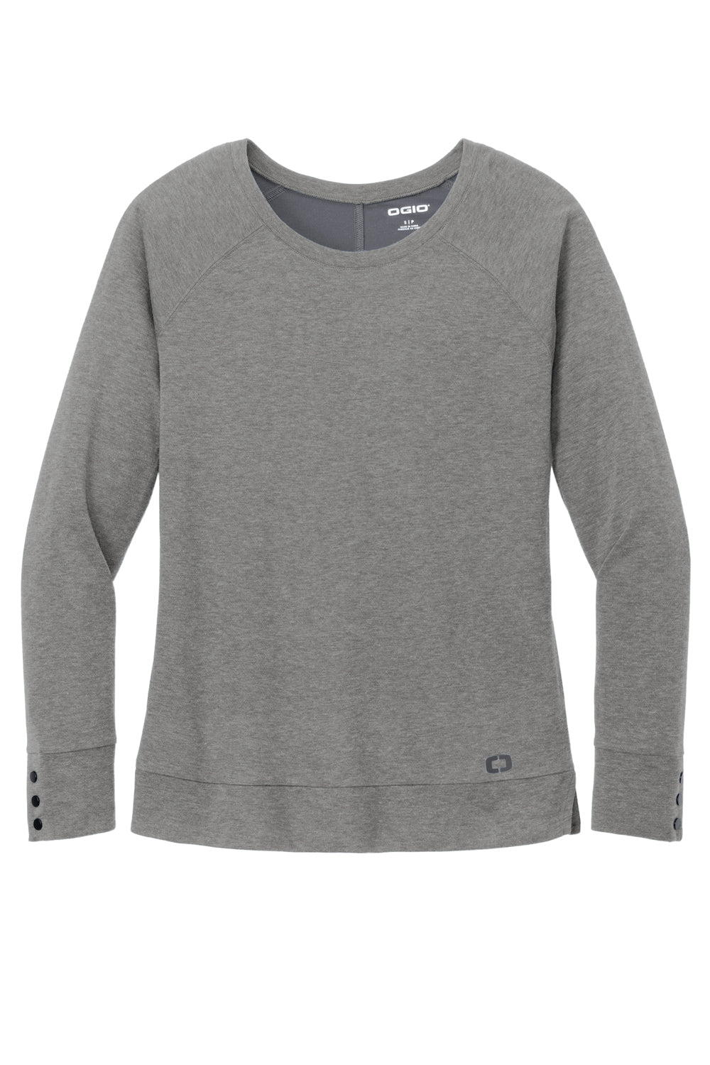 Ogio Womens Command Long Sleeve Scoop Neck T-Shirt Gear Grey Flat Front