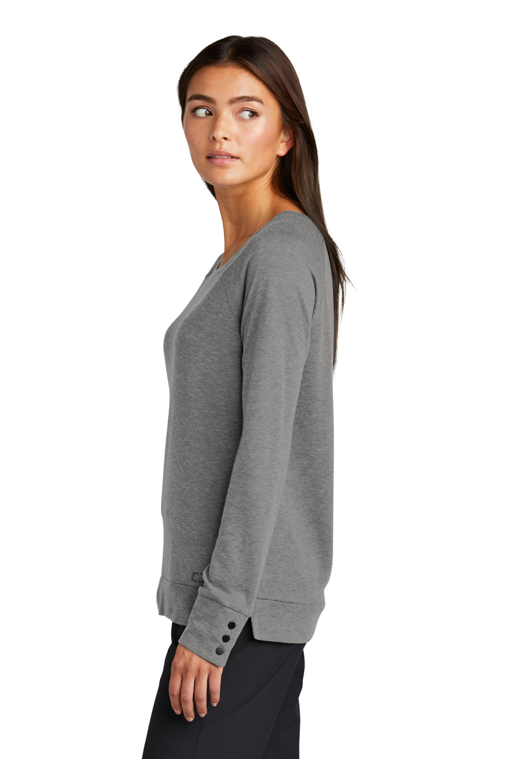 Ogio Womens Command Long Sleeve Scoop Neck T-Shirt Gear Grey Side