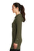 Ogio LOG827 Womens Luuma Flex Long Sleeve Hooded Sweatshirt Hoodie Deep Olive Green Side