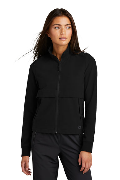 Ogio Womens Outstretch Full Zip Jacket Blacktop Front