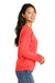 Port & Company LPC098V Womens Beach Wash Garment Dyed V-Neck Sweatshirt Poppy Red Side