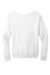Port & Company LPC098V Womens Beach Wash Garment Dyed V-Neck Sweatshirt White Flat Back
