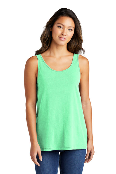 Port & Company LPC099TT Womens Beach Wash Garment Dyed Tank Top Jadeite Green Front
