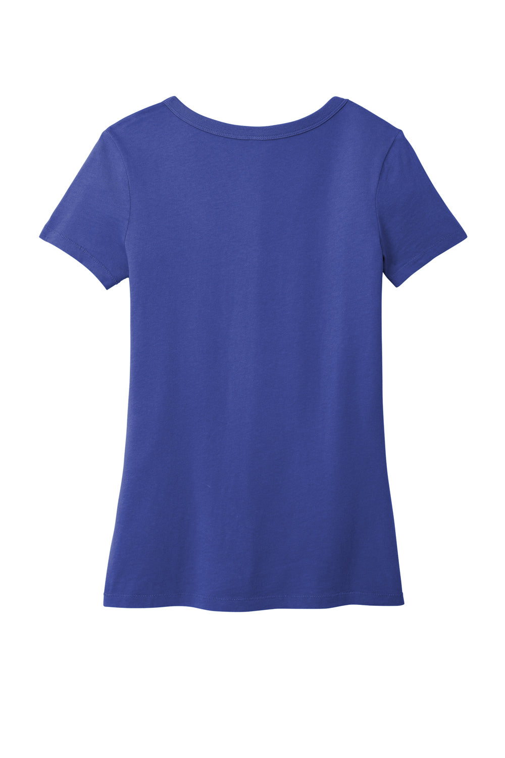 Port & Company LPC099V Womens Beach Wash Garment Dyed Short Sleeve V-Neck T-Shirt Blue Iris Flat Back