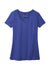 Port & Company LPC099V Womens Beach Wash Garment Dyed Short Sleeve V-Neck T-Shirt Blue Iris Flat Front