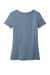 Port & Company LPC099V Womens Beach Wash Garment Dyed Short Sleeve V-Neck T-Shirt Faded Denim Blue Flat Back