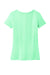 Port & Company LPC099V Womens Beach Wash Garment Dyed Short Sleeve V-Neck T-Shirt Jadeite Green Flat Back