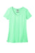Port & Company LPC099V Womens Beach Wash Garment Dyed Short Sleeve V-Neck T-Shirt Jadeite Green Flat Front