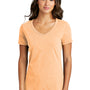 Port & Company Womens Beach Wash Garment Dyed Short Sleeve V-Neck T-Shirt - Peach
