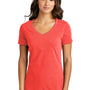 Port & Company Womens Beach Wash Garment Dyed Short Sleeve V-Neck T-Shirt - Poppy Red