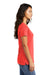 Port & Company LPC099V Womens Beach Wash Garment Dyed Short Sleeve V-Neck T-Shirt Poppy Red Side