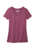 Port & Company LPC099V Womens Beach Wash Garment Dyed Short Sleeve V-Neck T-Shirt Vintage Raspberry Flat Front