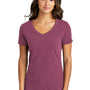 Port & Company Womens Beach Wash Garment Dyed Short Sleeve V-Neck T-Shirt - Vintage Raspberry