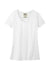 Port & Company LPC099V Womens Beach Wash Garment Dyed Short Sleeve V-Neck T-Shirt White Flat Front