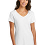 Port & Company Womens Beach Wash Garment Dyed Short Sleeve V-Neck T-Shirt - White
