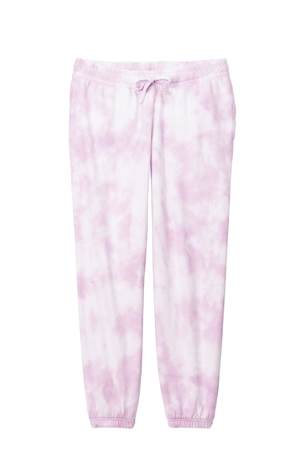 Port & Company Womens Beach Wash Tie Dye Sweatpants w/ Pockets Cerise Pink Flat Front