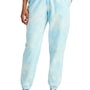 Port & Company Womens Beach Wash Tie Dye Sweatpants w/ Pockets - Glacier Blue