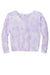 Port & Company Womens Beach Wash Tie Dye V Neck Sweatshirt Amethyst Purple Flat Front