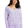 Port & Company Womens Beach Wash Tie Dye V-Neck Sweatshirt - Amethyst Purple