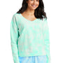 Port & Company Womens Beach Wash Tie Dye V-Neck Sweatshirt - Cool Mint Green