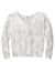 Port & Company Womens Beach Wash Tie Dye V Neck Sweatshirt Dove Grey Flat Front