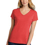 Port & Company Womens Short Sleeve V-Neck T-Shirt - Heather Bright Red