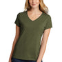 Port & Company Womens Short Sleeve V-Neck T-Shirt - Heather Military Green