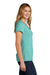 Port & Company Womens Short Sleeve V-Neck T-Shirt Heather Vivid Teal Green Side