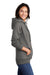 Port & Company Womens Core Fleece Hooded Sweatshirt Hoodie Heather Graphite Grey Side