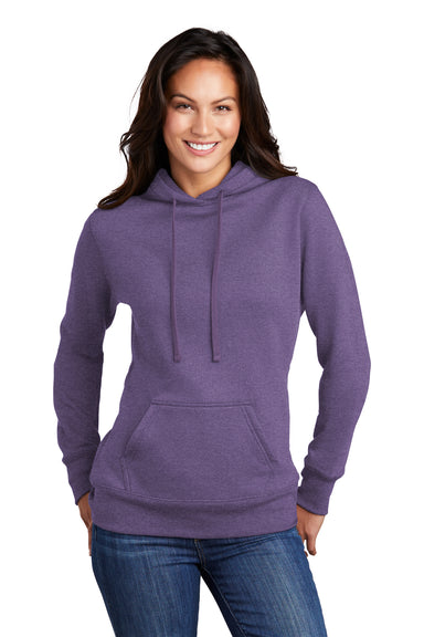 Port & Company Womens Core Fleece Hooded Sweatshirt Hoodie Heather Purple Front