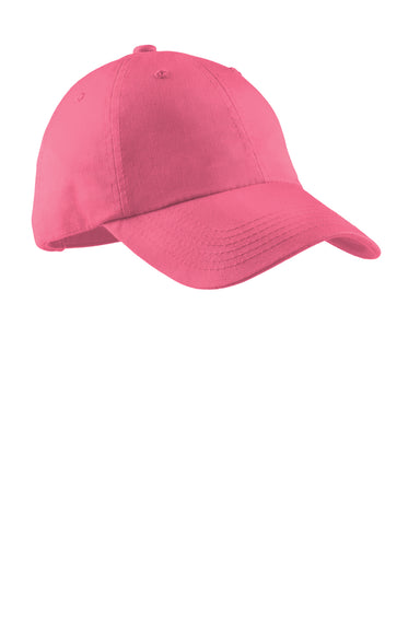 Port Authority LPWU Garment Washed Hat Bright Pink Front