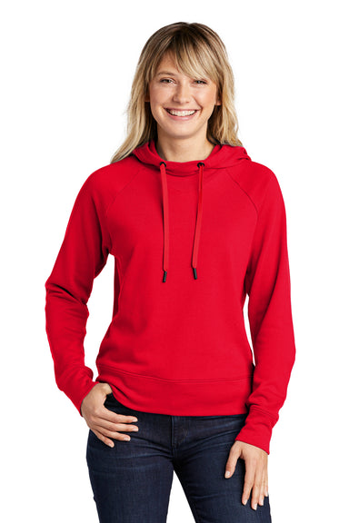 Sport-Tek Womens French Terry Hooded Sweatshirt Hoodie True Red Front