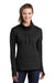 Sport-Tek Womens Triumph Cowl Neck Sweatshirt Black Front