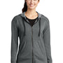 Sport-Tek Womens Moisture Wicking Fleece Full Zip Hooded Sweatshirt Hoodie - Heather Dark Grey