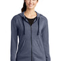 Sport-Tek Womens Moisture Wicking Fleece Full Zip Hooded Sweatshirt Hoodie - Heather True Navy Blue