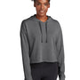Sport-Tek Womens Moisture Wicking Fleece Crop Hooded Sweatshirt Hoodie - Heather Dark Grey