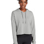 Sport-Tek Womens Moisture Wicking Fleece Crop Hooded Sweatshirt Hoodie - Heather Light Grey