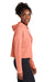 Sport-Tek Womens Moisture Wicking Fleece Crop Hooded Sweatshirt Hoodie Heather Soft Coral Side